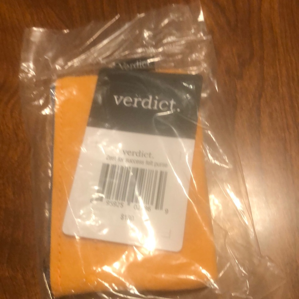 NWT verdict Zest for success felt purse yellowish orange